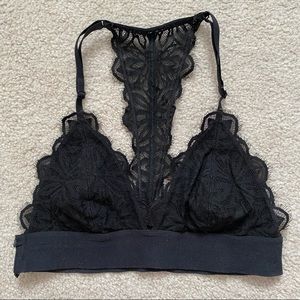 PINK Black Lace Racerback Bralette